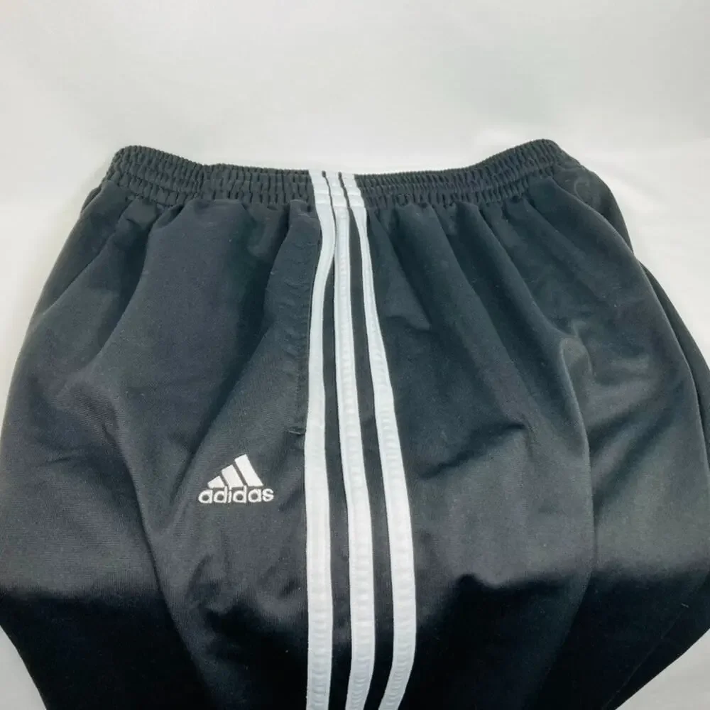 Adidas 3 Stripes Sweatpants Mens Medium Black Straight Warm Up Track